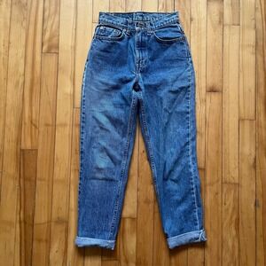 VTG Levi's 521 Tapered Leg Jeans Blue Denim High Waist Women's Size 25x26 cuffed